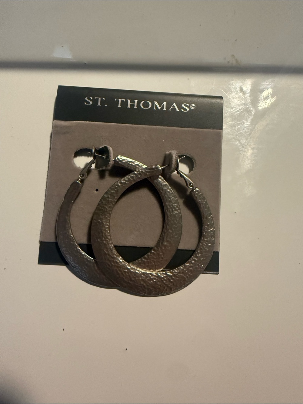 St. Thomas Hammered Hoop Earrings - Silver